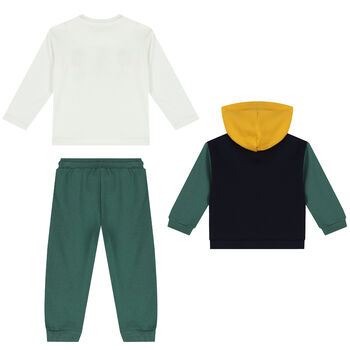 Younger Boys Green 3 Piece Tracksuit Set